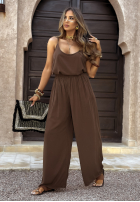 Set top i Hose wide leg Summer Is My Favorite Schokoladenbraun