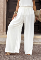 Komplet top i spodnie wide leg Summer Is My Favorite biały