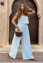 Set top i Hose wide leg Summer Is My Favorite Himmelblau