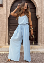 Set top i Hose wide leg Summer Is My Favorite Himmelblau