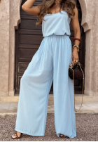 Set top i Hose wide leg Summer Is My Favorite Himmelblau