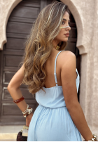 Set top i Hose wide leg Summer Is My Favorite Himmelblau
