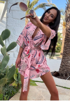 Wzorzysty Set 3in1 Hemd, spodenki i góra od bikini La Milla Sunbathing Today Rosa