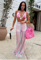Gemustert Hose dzwony La Milla Sun-Kissed Shades Weiß