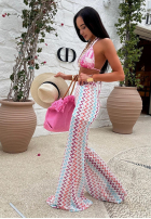Gemustert Hose dzwony La Milla Sun-Kissed Shades Weiß