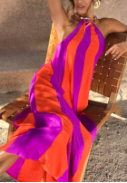 Asymetryczna Kleid maxi Mit Muster Violet Sky pomarańczowo-Violett