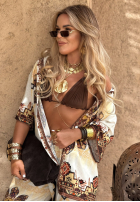 Set koszule i Hose wide leg Mit Muster Piece Of Paradise Beige