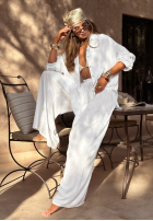 Set Hemd i Hose wide leg I Need Summer Weiß