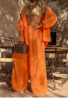 Wiskozowy Set Hemd i Hose wide leg Summer Skies Orange