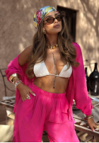 Wiskozowy Set Hemd i Hose wide leg Summer Skies Fuchsia