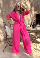 Wiskozowy Set Hemd i Hose wide leg Summer Skies Fuchsia