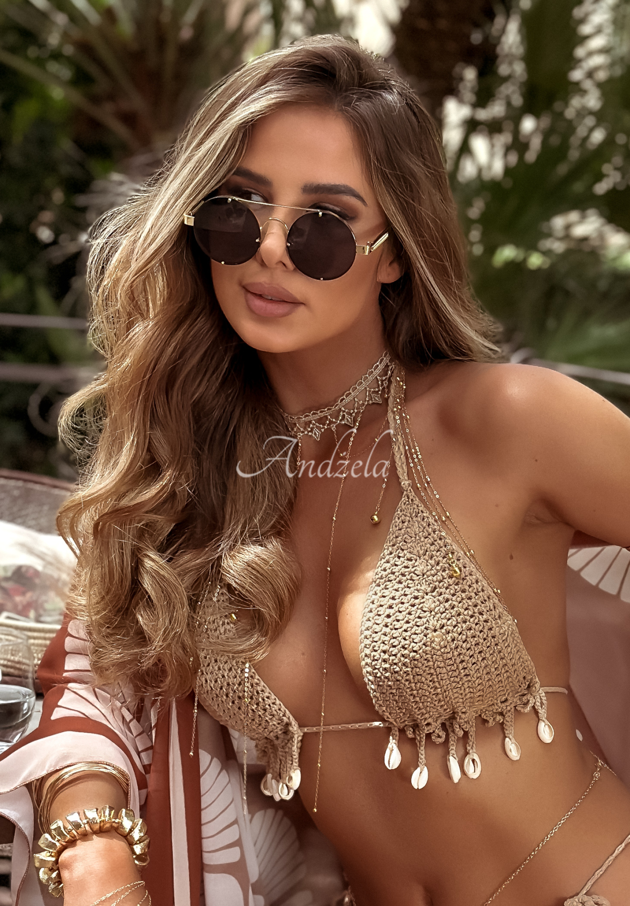 Ovale Sonnenbrille Clarity gold-schwarz