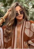 Okrągłe Brille przeciwsłoneczne Clarity Gold-Schwarz