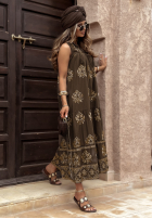 Kleid z falbankami Mit Muster Sunshine On Me Schokoladenbraun
