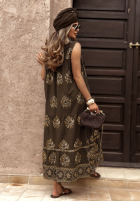 Kleid z falbankami Mit Muster Sunshine On Me Schokoladenbraun