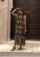 Kleid z falbankami Mit Muster Sunshine On Me Schokoladenbraun