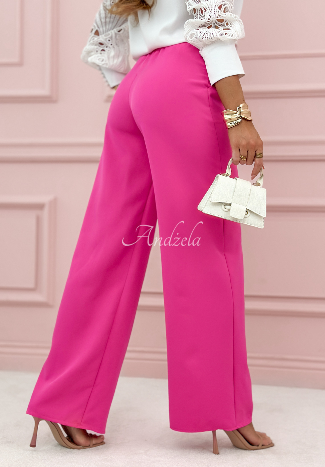 Elegante Hosen wide leg Glamour Flow Fuchsia