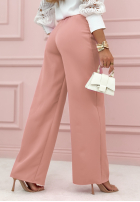 Eleganckie spodnie wide leg Glamour Flow jasny pudrowy róż