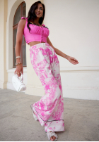 Spodnie we wzory La Milla Dreamy Places różowe