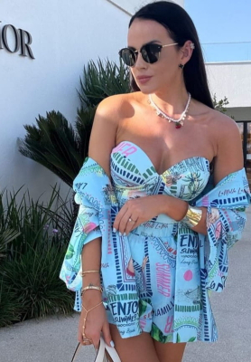 Body Gemusterter Badeanzug La Milla Sunbathing Today Himmelblau