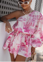 Krótki asymetryczny Jumpsuit Mit Muster La Milla Dreamy Places Rosa