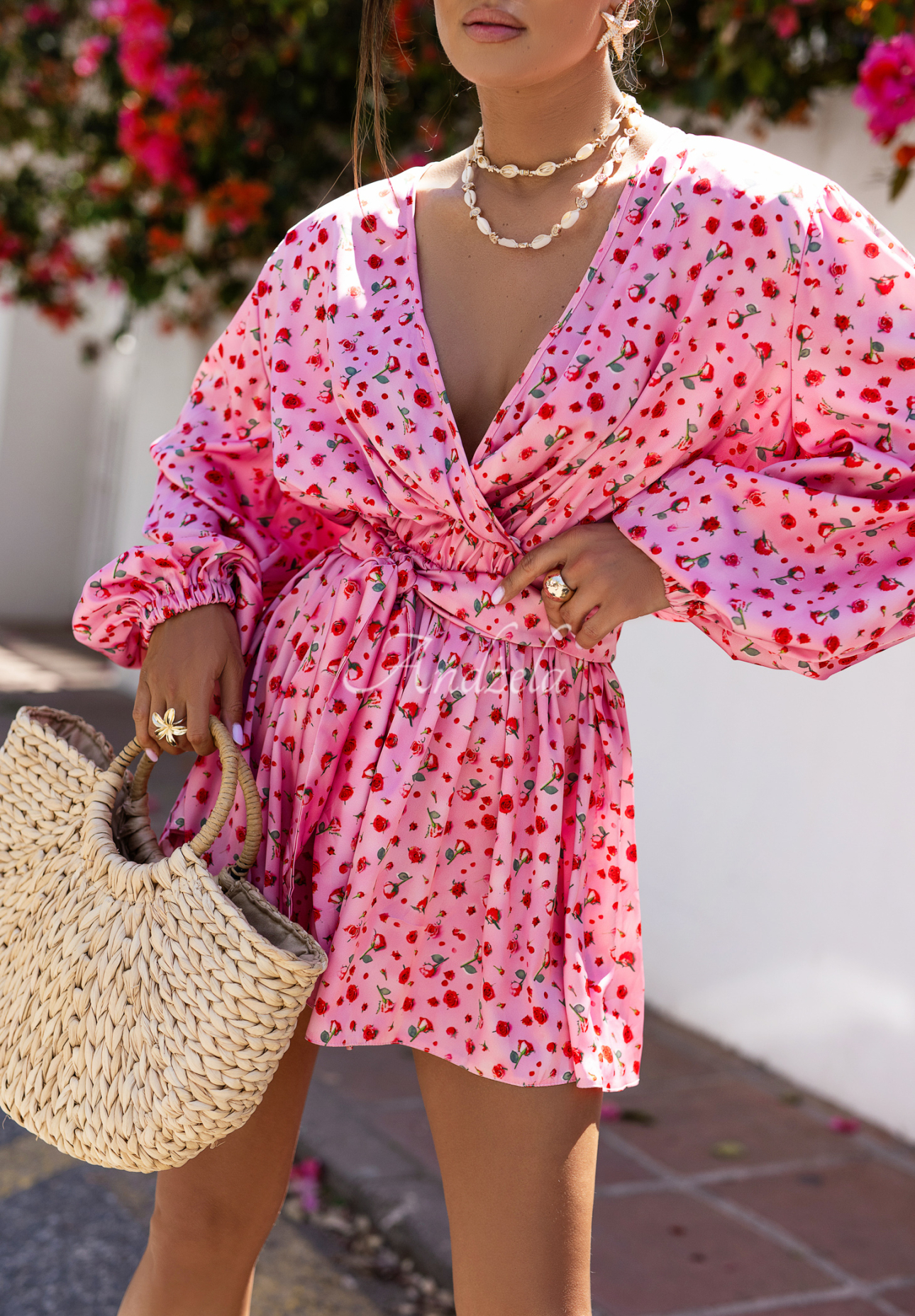 Kurzer Overall mit Blumenmuster La Milla Botanical Harmony Rosa