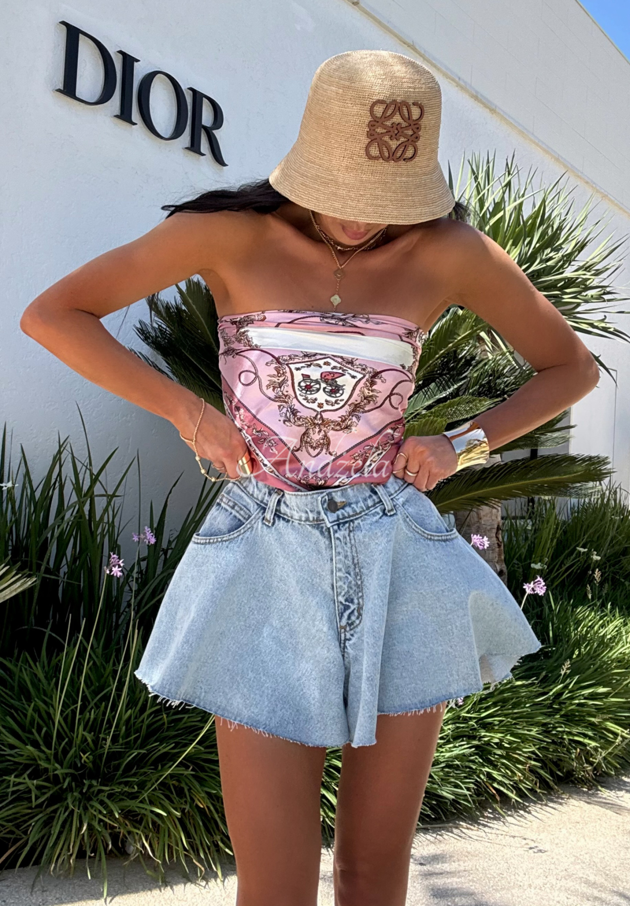 Denim-Shorts mit weitem Bein La Milla So Much More Hellblau