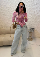 Bluse w róże La Milla Pink Dream Puderrosa