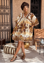 Wzorzysta Kleid Smell The Sea Beige