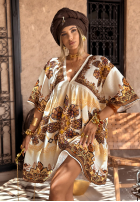 Wzorzysta Kleid Smell The Sea Beige