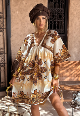 Gemustertes Kleid Smell The Sea Beige
