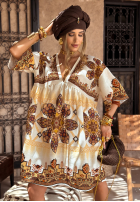 Wzorzysta Kleid Smell The Sea Beige