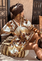 Wzorzysta Kleid Smell The Sea Beige
