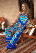 Satynowy Set top i Hose wide leg Serene Escape Dunkelblau