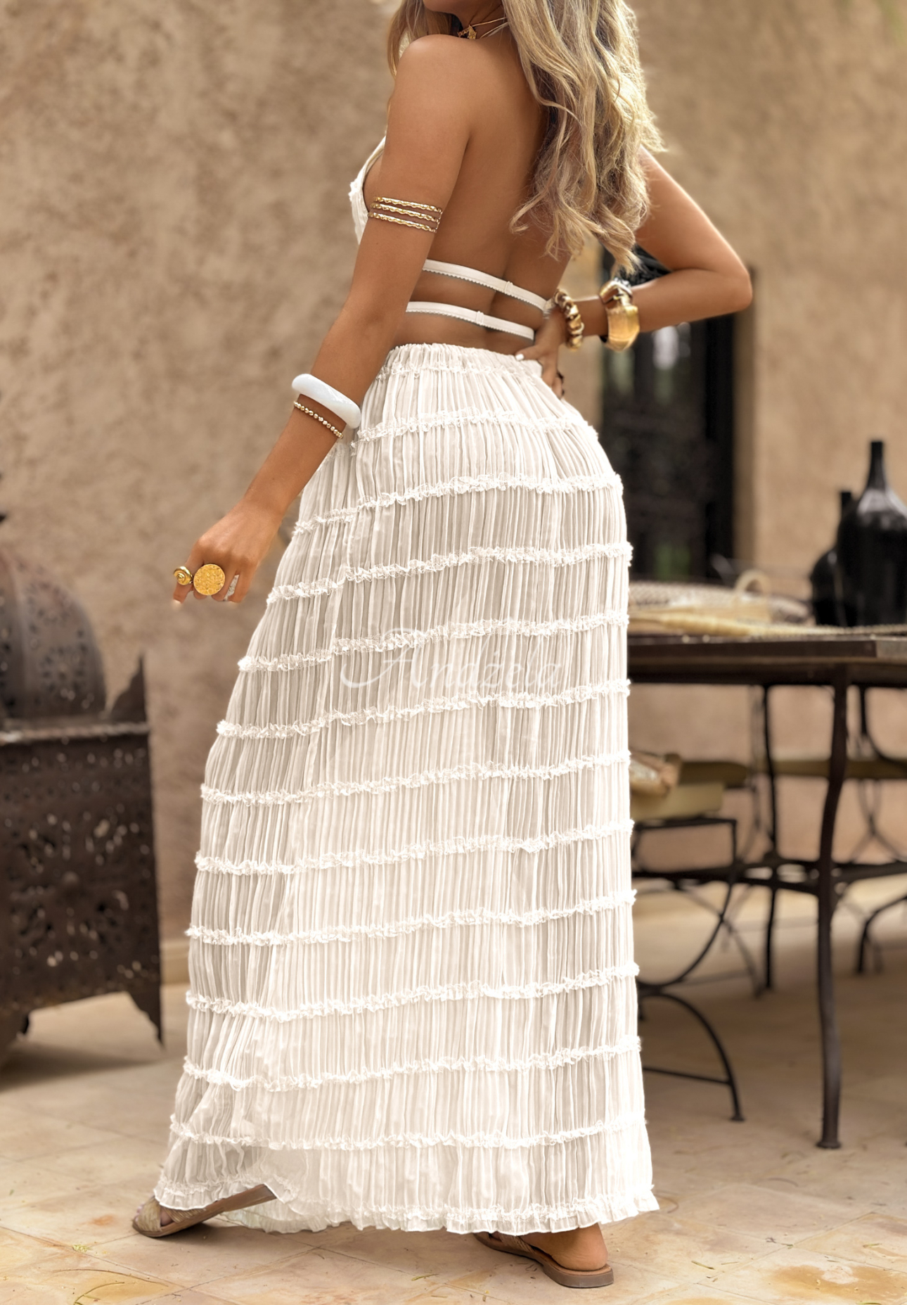 Set Top und Rock Letters To Summer Ecru