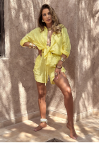 Lniana koszula Luxury Villa bananowa