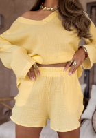 Muślinowe spodenki Malta bananowe