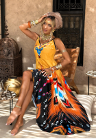 Wzorzysta Kleid maxi na ramiączkach Ananya Orange
