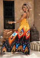 Wzorzysta Kleid maxi na ramiączkach Ananya Orange