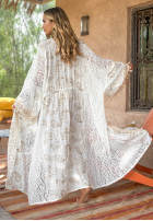 Koronkowa narzutka plażowa boho Vacay Mode Beige