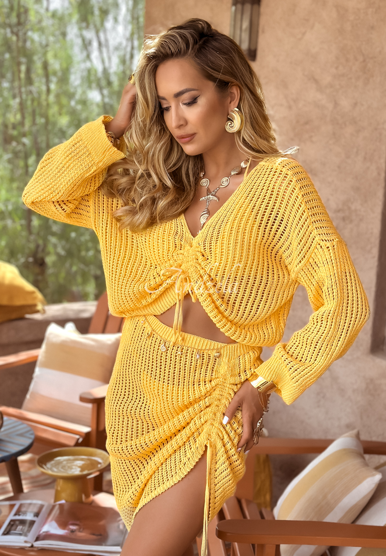 Durchbrochener Set boho I&#039;ve Missed You Summer Bananengelb