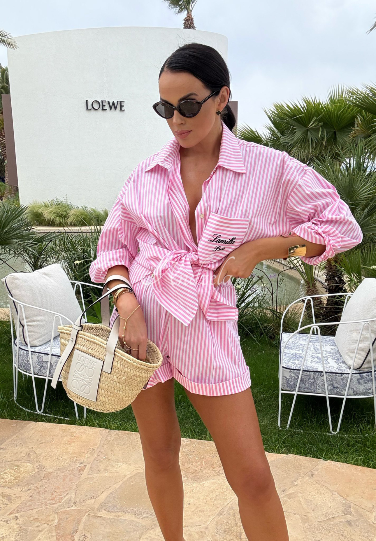 Set Hemd und Shorts mit Streifen La Milla Sunshine Perfection Rosa