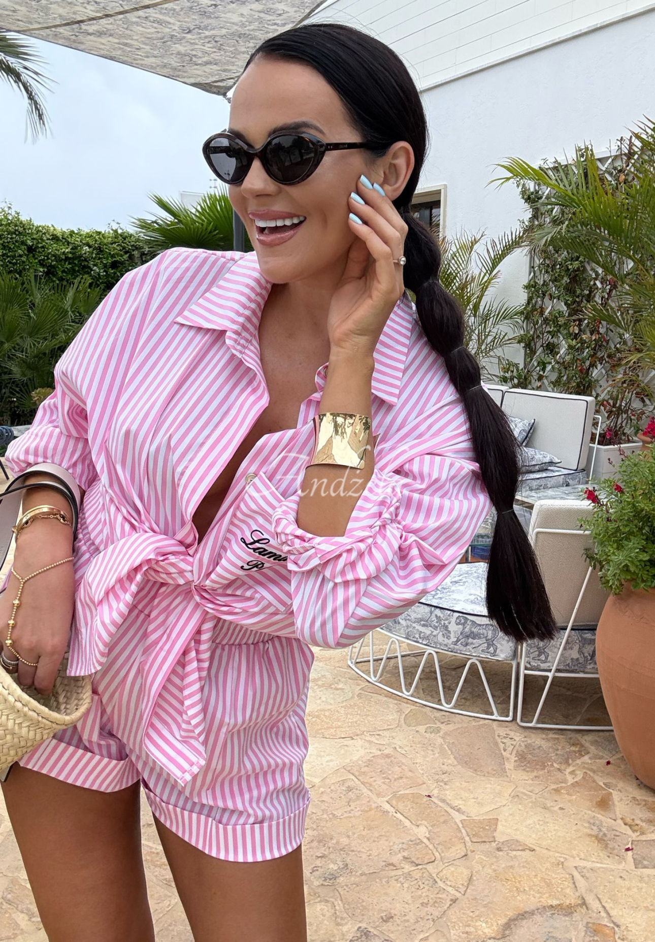 Set Hemd und Shorts mit Streifen La Milla Sunshine Perfection Rosa