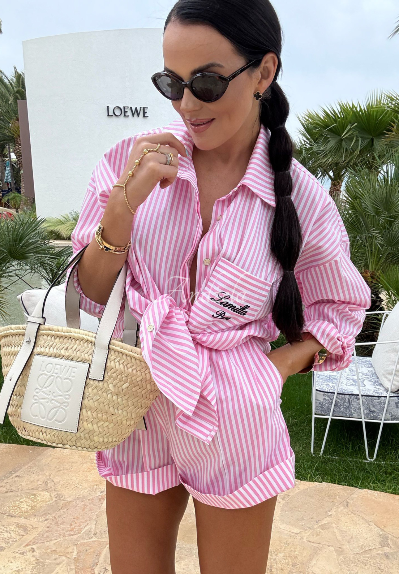 Set Hemd und Shorts mit Streifen La Milla Sunshine Perfection Rosa