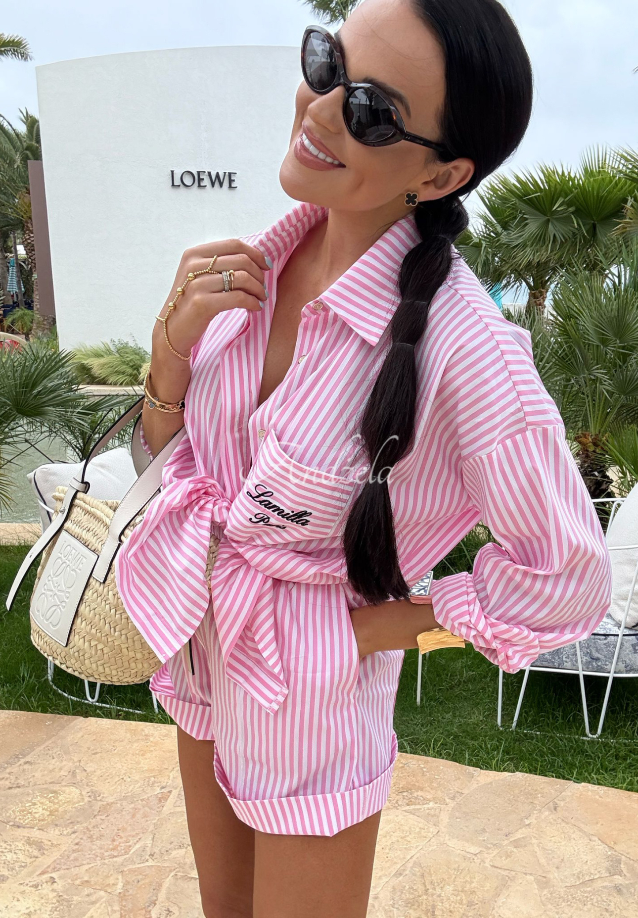 Set Hemd und Shorts mit Streifen La Milla Sunshine Perfection Rosa
