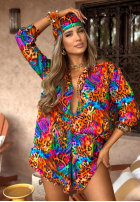 Gemustertes 3in1-Set: Shirt, Shorts und Tuch Wild Expressions Orange