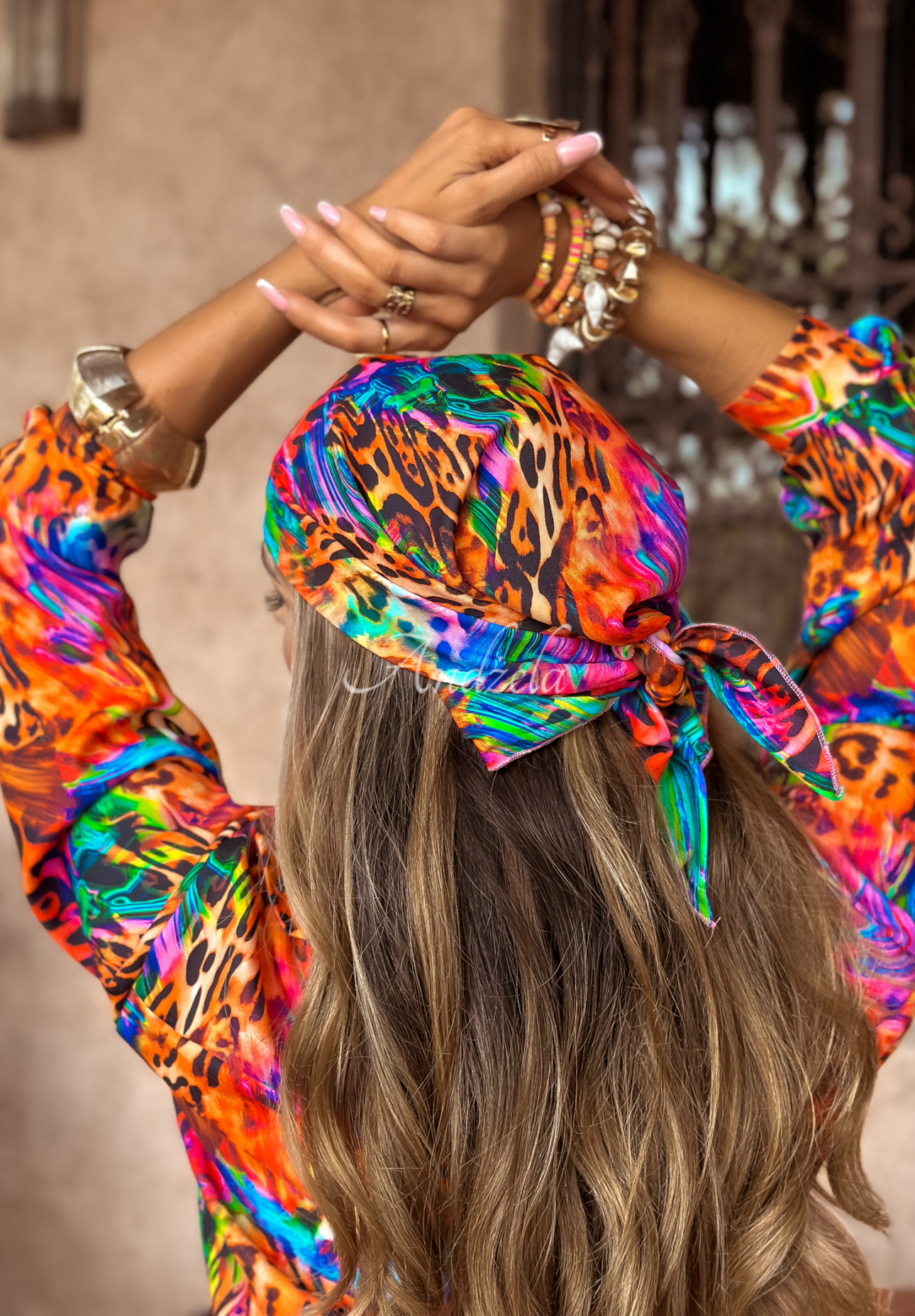 Gemustertes 3in1-Set: Shirt, Shorts und Tuch Wild Expressions Orange