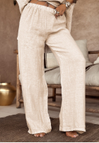 Lniane Hose wide leg Nile Cruising Beige