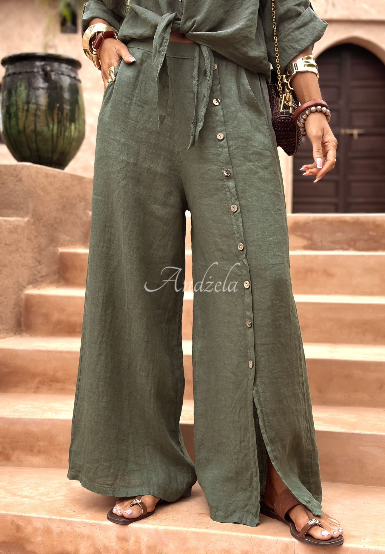 Leinenhose So Much Sun Khaki