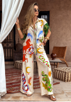 Wzorzysty Set Hemd i Hose wide leg The Inner Eye Beige